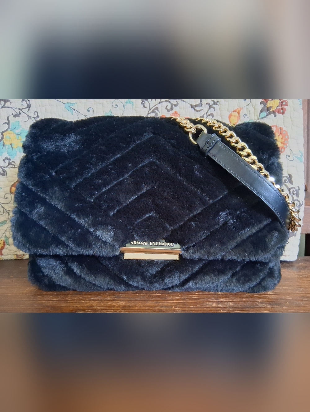 Armani Exchange Faux Fur Bag